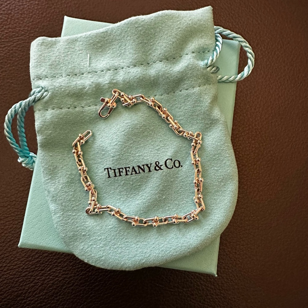 Tiffany & Co. Hardware Micro Link Bracelet in Sterling Silver Size Small
